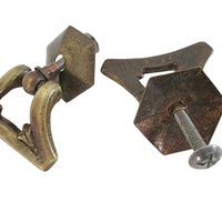 Vintage Drawer or Cabinet Pulls, Set of 2, Diamond Shape, Heavy Aged Brass, Mounting Hardware Included