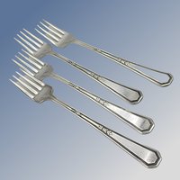 Wm Rogers Mayfair Flatware, Dinner Forks, Silver Plate, Set of 4, Antique Silverware, 1923, Replacement Flatware