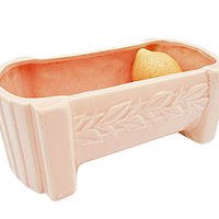 McCoy Pottery Planter, Pink Peach, Trough Shape, Garden Dish, Rectangular, 8 Inch Length
