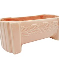 McCoy Pottery Planter, Pink Peach, Trough Shape, Garden Dish, Rectangular, 8 Inch Length