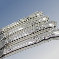Dinner Knives Roger Bro, Heritage Silver Plate Flatware Silverware, Set of 4, Replacement Pieces