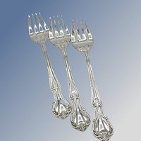 Reed & Barton Rathmore Salad Forks, Set of 3, Glossy Finish, Replacement Silverware, Flatware Pieces
