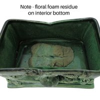 Mid Century Planter, Green Botanical, Dimensional Design, Aged to Perfection