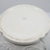 Antique Jardiniere, Doric Porcelain, Made in England, Large Planter, Light Florals, Scalloped and Deep Relief, English or French Cottage