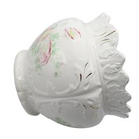 Antique Jardiniere, Doric Porcelain, Made in England, Large Planter, Light Florals, Scalloped and Deep Relief, English or French Cottage