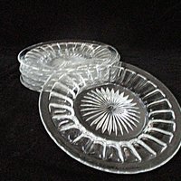 Heisey Glass Plates, Narrow Flute, Set of 6 Salad Plates or Set of 6 Bread Dessert Plates, Luncheon Plates, Dessert Plates, Clear Plates
