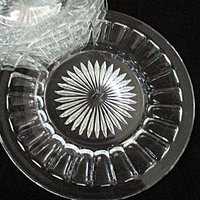 Heisey Glass Plates, Narrow Flute, Set of 6 Salad Plates or Set of 6 Bread Dessert Plates, Luncheon Plates, Dessert Plates, Clear Plates