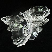 Glass Ice Cream or Dessert Dishes, Set of 4, Clear Depression Glass Bowls, Excellent Condition