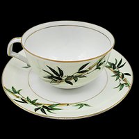 Kent China, Bali Hai, Cup and Saucer Set, Tropical Mid Century Dinnerware, Completer or Replacement Pieces, Excellent Condition, Japan