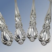 Teaspoons Roger Bro Heritage Silver Plate , Set of 4, Flatware Silverware, Replacement Pieces, 2 Sets Available