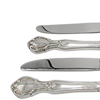 Reed  Barton Rathmore Dinner Knives, Silver Plate, Set of 4, Glossy Finish, Replacement Silverware, Flatware Pieces