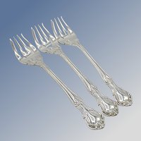 Reed & Barton Rathmore Salad Forks, Set of 3, Glossy Finish, Replacement Silverware, Flatware Pieces