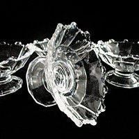 Glass Ice Cream or Dessert Dishes, Set of 4, Clear Depression Glass Bowls, Excellent Condition