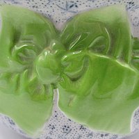 Winton Chamber Pot, Chintz with Large Green Bow, Winton Stoke on Kent, England, Bath or Bedroom Decor, Antique 1910s