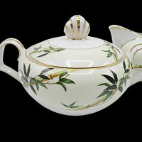 Kent China, Bali Hai, Creamer and Sugar Bowl, Tropical Mid Century Dinnerware, Completer or Replacement Pieces, Excellent Condition, Japan