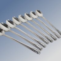 Camelia Silver Plate Iced Tea Spoons, Set of 8, Replacement Silver Plate Spoons, Replacement Pieces, 1940s