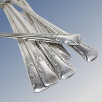 Camelia Silver Plate Iced Tea Spoons, Set of 8, Replacement Silver Plate Spoons, Replacement Pieces, 1940s