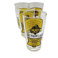 The Tigers Lair, American Mining Congress, Mid Century Barware, Pittsburg 1960s, American United States, Steel and Bridge Corp, Set of 4