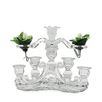 Cambridge Glass, Caprice Oval Candle Holder with Cambridge Arms Epergne, No Vases