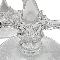 Cambridge Glass, Pair of Double Candle Holders, Ornate with Etched Base, Highly Reflective, Elegant Dining, Tablescaping