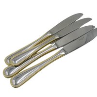 Wallace Gold Royal Bead, Dinner Knives, Stainless Steel 18 10, Set of 4 OR Set of 6, Your Choice, Wallace Replacement Silverware, Flatware
