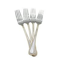 Wallace Gold Royal Bead, Salad Forks, Stainless Steel 18 10, Set of 4, Wallace Replacement Silverware, Multiple Sets Avail