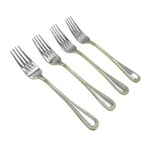 Wallace Gold Royal Bead, Salad Forks, Stainless Steel 18 10, Set of 4, Wallace Replacement Silverware, Multiple Sets Avail
