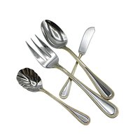 Wallace Gold Royal Bead, Hostess Set, 4pcs, Stainless Steel 18 10, Wallace Replacement Silverware