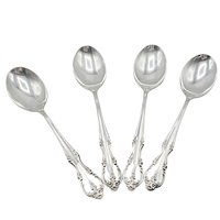 Rogers Southern Splendor, Teaspoons, Set of 4, Silver Plate Silverware, Replacement Pieces