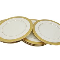 Lenox Stanford Bread or Dessert Plates, Creamy White, Bold Gold Trim, Set of 7, Tablescaping