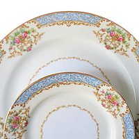 Noritake Chevonia Plates, 3 Dinner and 6 Dessert or Bread Plates, Your Pick, Blue Borders and Florals