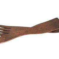 Wooden Salad Serving Fork and Paddle Spoon, Solid Hardwoods, Large Salad Wood Utensils, 16 Inches
