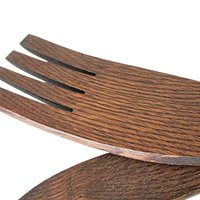 Wooden Salad Serving Fork and Paddle Spoon, Solid Hardwoods, Large Salad Wood Utensils, 16 Inches