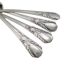 Rogers Silver Plate Flatware Avalon or Cabin, Set of 4, Teaspoons, Multiple Sets Available, Replacement Silverware, 1940s