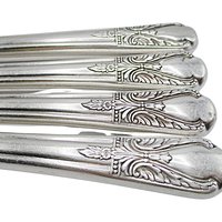 Rogers Silver Plate Flatware Avalon or Cabin, Set of 4, Long Grille Knives, Knifes, Multiple Sets Available, Replacement Silverware, 1940s