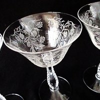 Fostoria Heather Tall Champagne Coupes Glasses, Set of 3, Bridal and Toasting Glasses, Great Condition