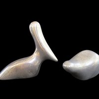 Pair of Hoselton Sculptures, Beaver 1202 and Pelican 1031, Mid Century Modernist, Hand Cast Aluminum Art