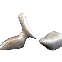 Pair of Hoselton Sculptures, Beaver 1202 and Pelican 1031, Mid Century Modernist, Hand Cast Aluminum Art