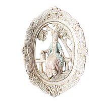 Pair of Large Victorian Couple Wall Plaques, Jayess United Inc Studio, Chicago, Park Setting, Plaster with Old Wire Hangers, 1960s