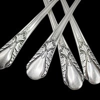 Rogers Silver Plate Flatware Avalon or Cabin, Set of 4, Long Grille Forks, Multiple Sets Available, Replacement Silverware, 1940s