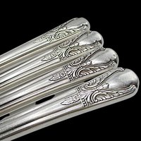 Rogers Silver Plate Flatware Avalon or Cabin, Set of 4, Long Grille Knives, Knifes, Multiple Sets Available, Replacement Silverware, 1940s