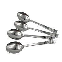Stainless Steel Flatware, Japan, Unknown Pattern, 4 Soup or Place Spoons, Replacement Flatware