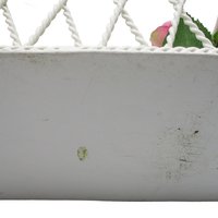 Wire Basket, Double Handled, Twisted Metal, Flower Holder, Solid Bottom, Lattice Sides, 15in X 9in, Farmhouse Cottage Decor