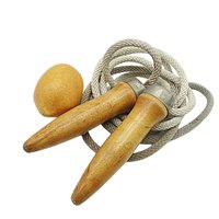 Vintage Jump Rope, Large Wooden Handles, Sturdy Cotton Rope, Adult Jump Rope, Exercise Rope