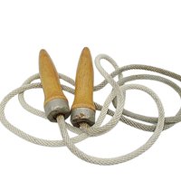 Vintage Jump Rope, Large Wooden Handles, Sturdy Cotton Rope, Adult Jump Rope, Exercise Rope