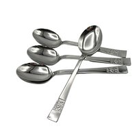 Stainless Steel Flatware, Japan, Unknown Pattern, 4 Soup or Place Spoons, Replacement Flatware