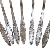 Russian 6 Tablespoons and 1 Teaspoon, MHU, Set of 7, Silverplate Flatware, Soviet Era, Good Condition