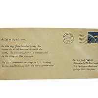 1962 Postage Stamp, Commemorative Stamp for First Orbit Around Earth, John Glenn, Project Mercury, Mailed Date of Issue and Orbit, NASA
