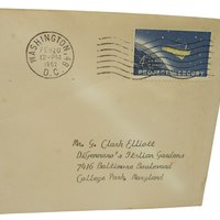 1962 Postage Stamp, Commemorative Stamp for First Orbit Around Earth, John Glenn, Project Mercury, Mailed Date of Issue and Orbit, NASA