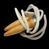 Vintage Jump Rope, Large Wooden Handles, Sturdy Cotton Rope, Adult Jump Rope, Exercise Rope